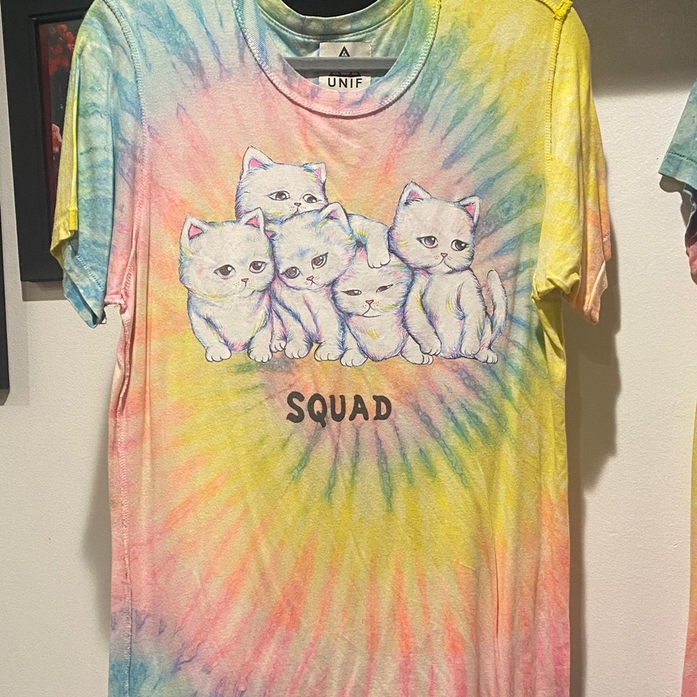 UNIF Multicolor Tie-Dye Cat Squad T-Shirt - Picture 4 of 4